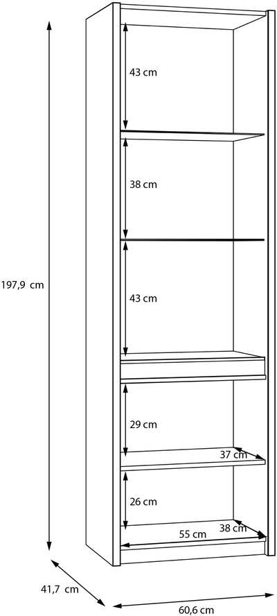 Витрина / полка со стеклом Oak Squere OSQV811B