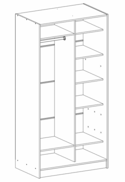 Шкаф для одежды с вешалкой Elma 1223-1-SS-60