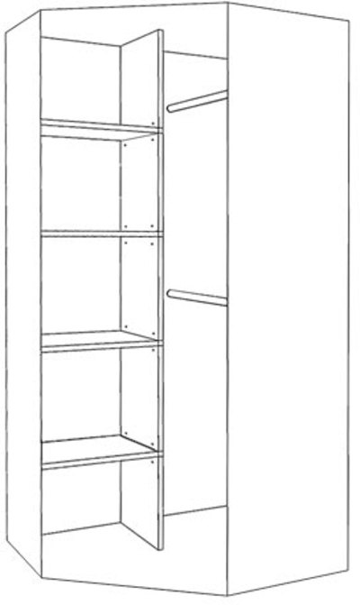 Шкаф для одежды с вешалкой Arkina LBLS89