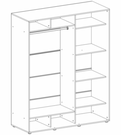 Шкаф для одежды с вешалкой Elma 1620-1-FF-60