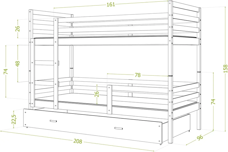 Narivoodi Jacek MDF (Eryk) 200x90