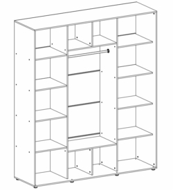 Шкаф для одежды с вешалкой Elma 2324-2-SFF-60