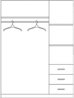 Шкаф для одежды с вешалкой Jupiter JPTS84-...-W