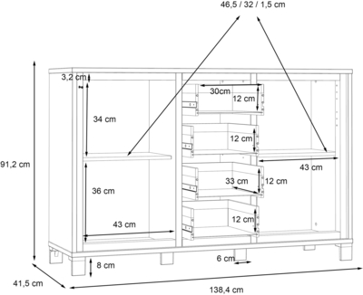 Комод Trondheim TDHK233