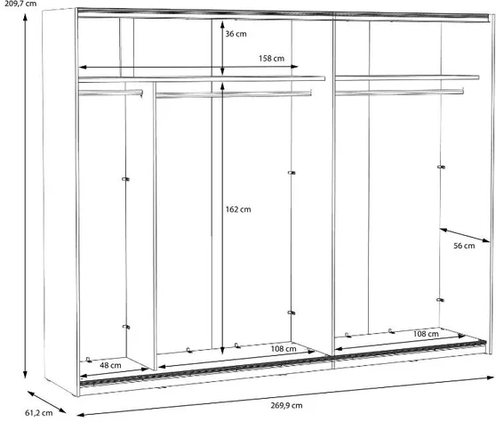 Drēbju skapis Bellevue BLQS128E1