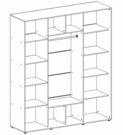 Шкаф для одежды с вешалкой Elma 2424-2-SFF-60