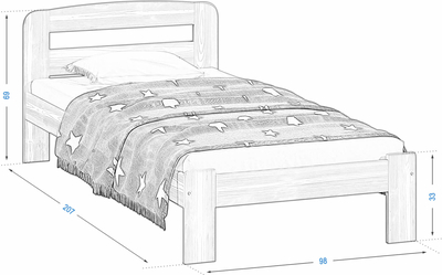 Кровать Sara 90/200 NEW