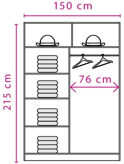 Шкаф для одежды с вешалкой Effect EF-4-150