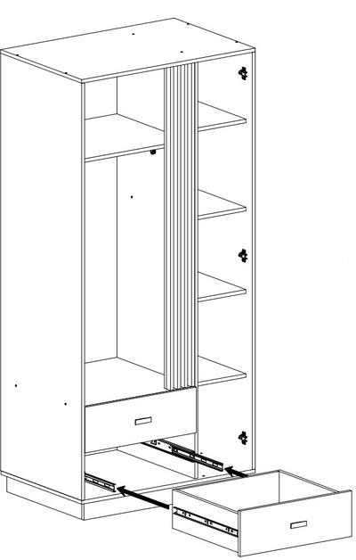 Шкаф для одежды с вешалкой Allmo AL02