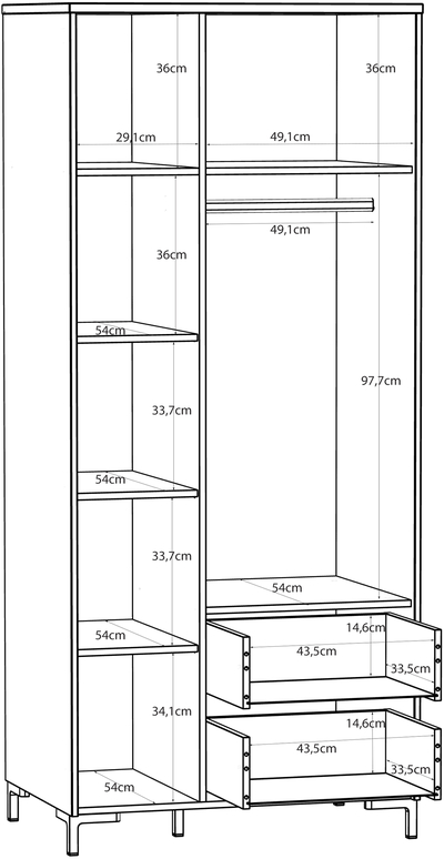Drēbju skapis Bixbite BITS821L