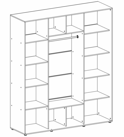 Kapp riidepuu toruga Elma 2424-2-LSF-60