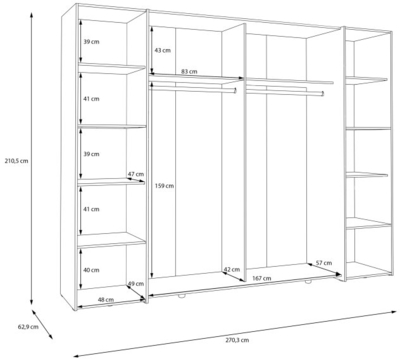 Шкаф для одежды с вешалкой Bellevue NRGS82511