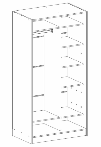 Шкаф для одежды с вешалкой Elma 1022-1-LS-60