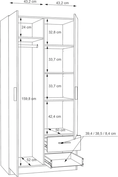 Drēbju skapis Joakim JKMS8282