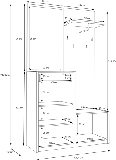 Прихожая / комплект Oak Squere OSQD01B