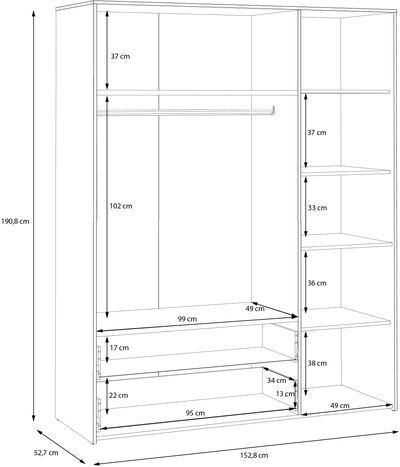 Drēbju skapis Culgoa CUGS831