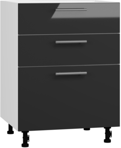 Кухонный шкаф модульной системы BlanKit D60.s3 White+Graphite.G399