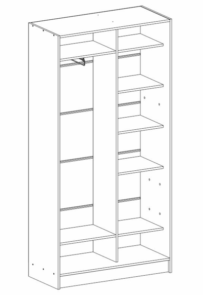 Шкаф для одежды с вешалкой Elma 1420-1-SF-45