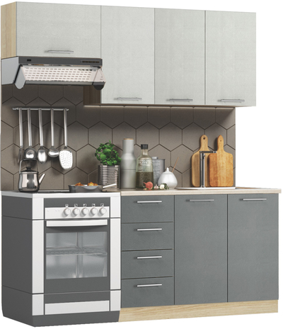 Кухонный комплект / гарнитур BlanKit 180 Concrete cream.353/Concrete gray.352