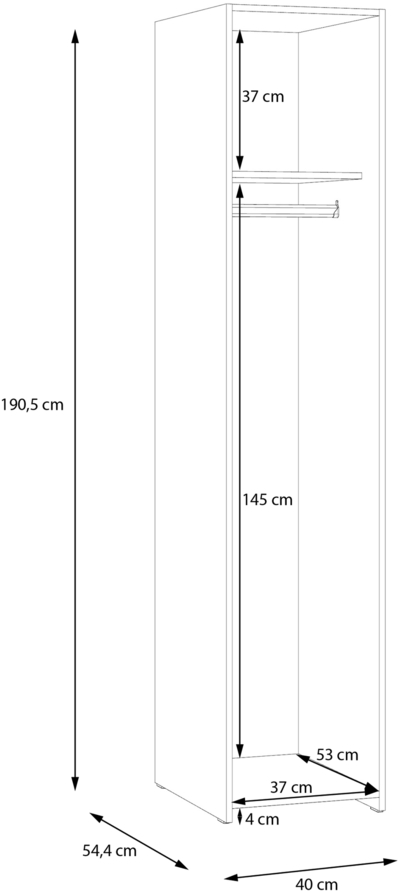 Шкаф для одежды с вешалкой Econobox ECBS811
