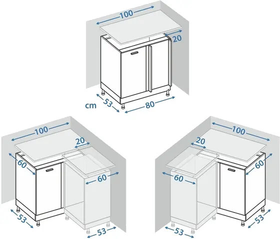 Кухонный шкаф модульной системы BlanKit D80NK White+White.G382 M2 Skapis