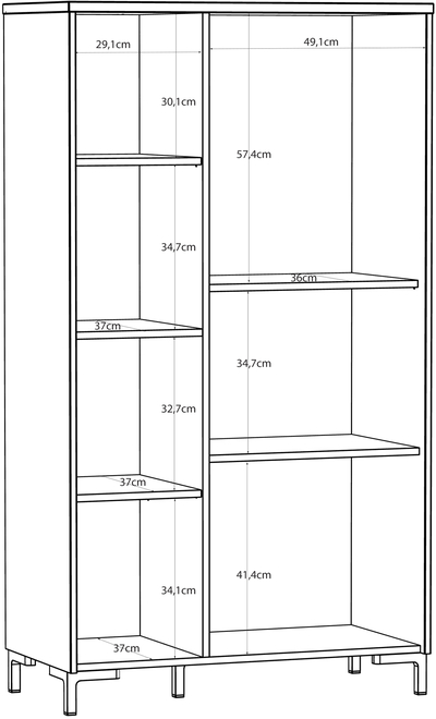 Plaukts ar stiklu / vitrīna Bixbite BITV521R