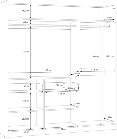 Drēbju skapis Lyttelton LQTS732