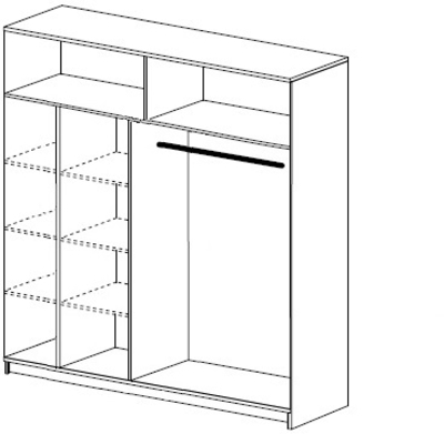 Шкаф для одежды с вешалкой Torino 2D