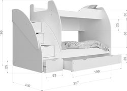 Двухъярусная кровать Zuzia 90x200