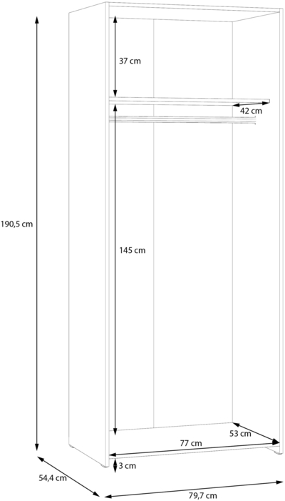 Шкаф для одежды с вешалкой Econobox ECBS822