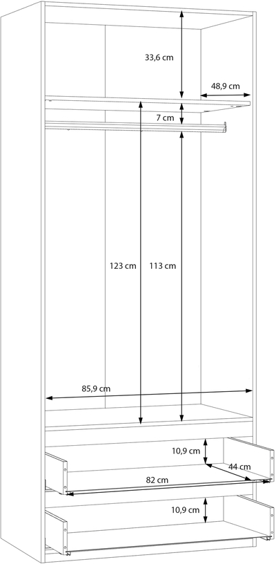 Шкаф для одежды с вешалкой Panoptik PNPS922