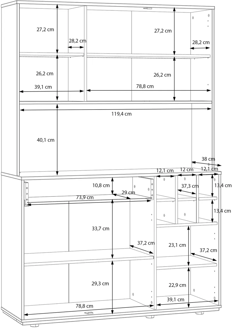 Витрина / полка со стеклом Mantek MFF2068RB