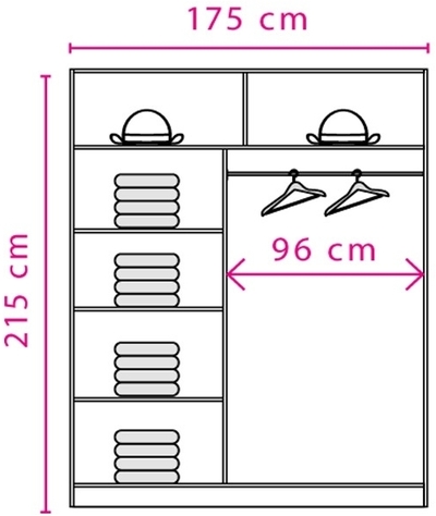 Шкаф для одежды с вешалкой Effect EF-3-175
