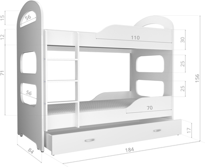 Двухъярусная кровать Dominik 190x80