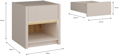 Прикроватная тумба Oak Squere OSQK011B