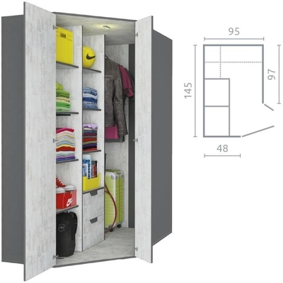 Шкаф для одежды с вешалкой Nano NA1 P