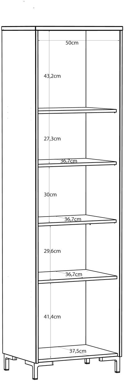 Plaukts ar stiklu / vitrīna Bixbite BITV711