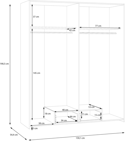 Шкаф для одежды с вешалкой Econobox ECBS842