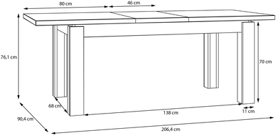 Стол обеденный Oak Squere LATT44