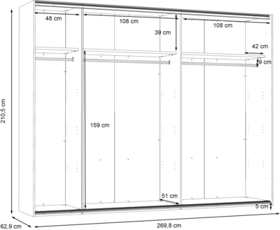 Шкаф для одежды с вешалкой Trondheim TDHS1211