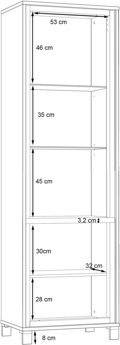 Витрина / полка со стеклом Trondheim TDHV712