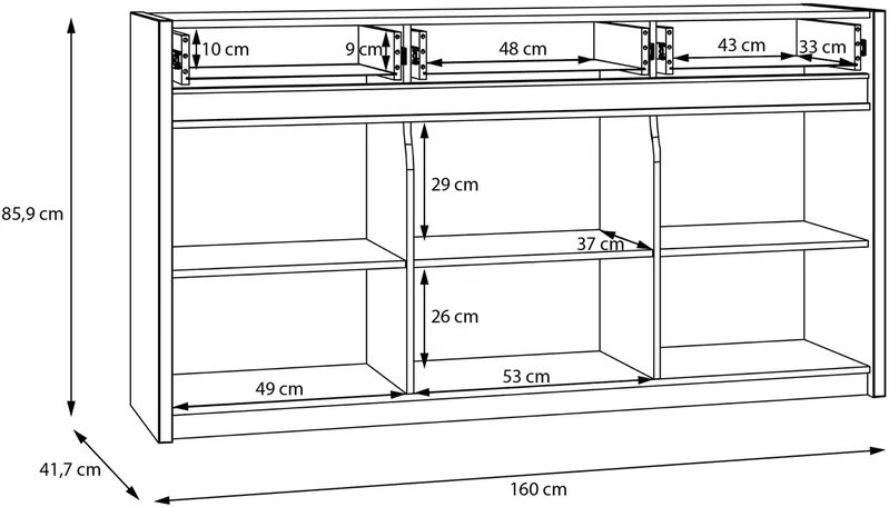 Комод Oak Squere OSQK231B