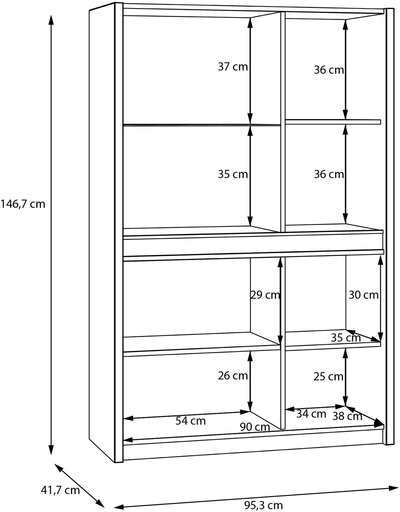 Витрина / полка со стеклом Oak Squere OSQV421B