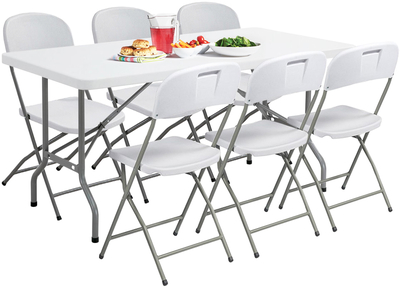 Стол обеденный со стульями Fold 180/6