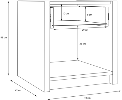 Прикроватная тумба Oak Squere OSQK011B