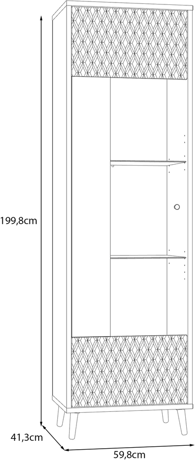 Plaukts ar stiklu / vitrīna Aksana AKNV711