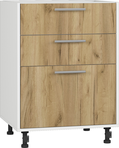 Кухонный шкаф модульной системы BlanKit D60.s3 White+Oak Kraft Gold К003