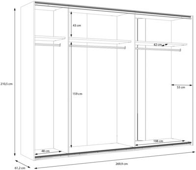 Шкаф для одежды с вешалкой Cismon NERS12411