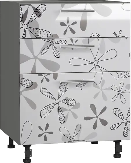 BlanKit D60.s3 Graphite+Flower.G432 Skapis