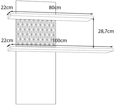 Piekarināms plaukts / Sienas skapis Aksana AKNB01L